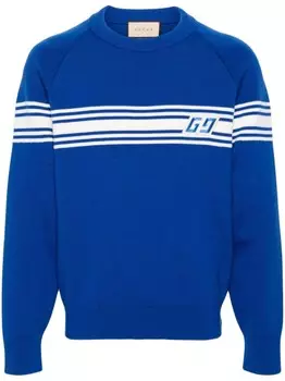 Gucci шерстяной джемпер с нашивкой-логотипом GG, синий