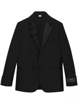 Gucci шерстяной пиджак с логотипом Interlocking G, черный