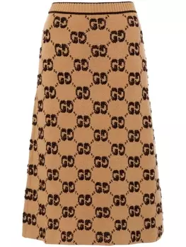 Gucci шерстяной шарф с логотипом GG, нейтральный цвет