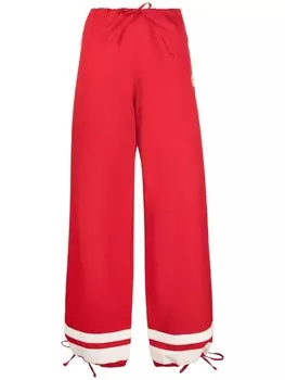 Gucci широкие брюки с логотипом Interlocking G, красный