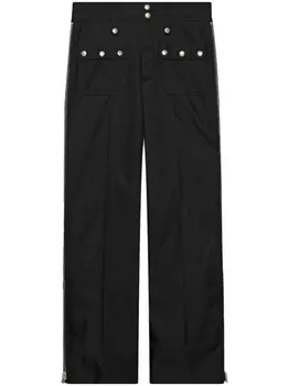 Gucci широкие брюки с молниями, черный