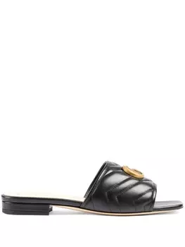 Gucci шлепанцы GG Marmont, черный