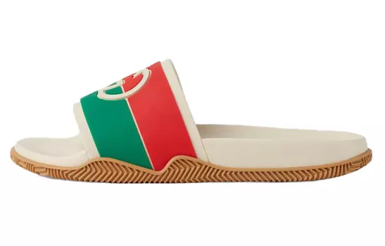 Сандалии GUCCI Slide 'Interlocking G - White Red Green' Women's