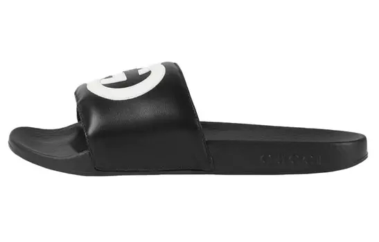 Сандалии GUCCI Women's Slide 'Interlocking G - Black White' Women's