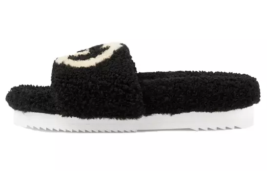 Сандалии GUCCI Women's Slide 'Interlocking G Merino Wool - Black' Women's