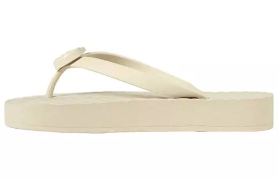 Шлепанцы женские Gucci Chevron Thong, белый