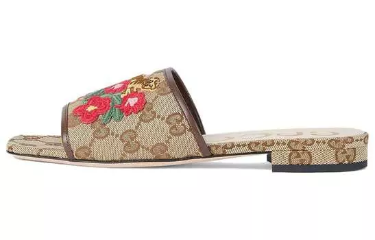 Шлепанцы женские Gucci Slingback Pumps, бежевый