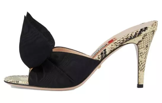 Шлепанцы женские Gucci, черный / бежевый