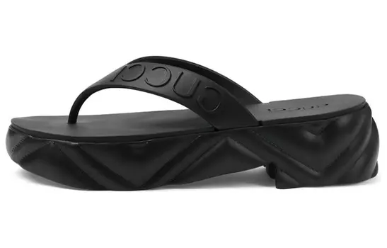 Шлепанцы женские Gucci Logo-debossed, черный