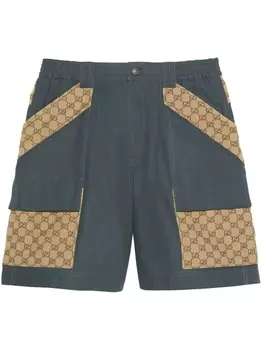 Gucci шорты-бермуды с логотипом GG, зеленый