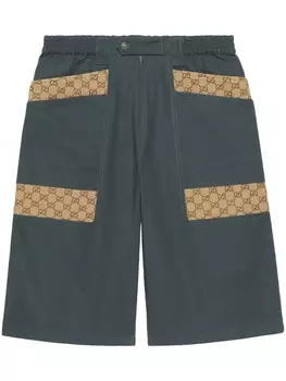 Gucci шорты-бермуды с логотипом, серый