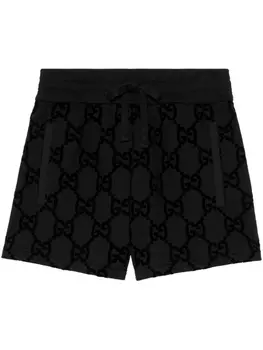Gucci шорты с логотипом Interlocking G, черный