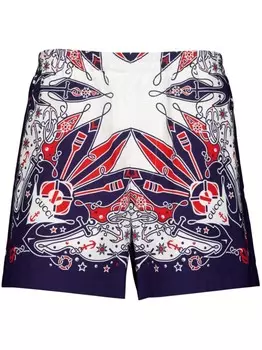Gucci шорты с принтом, синий