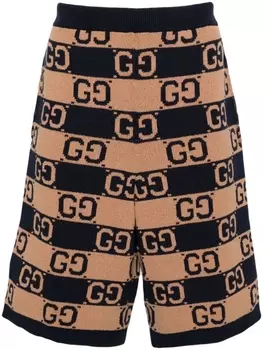 Gucci шорты с узором GG Supreme, синий