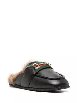 Gucci слиперы с пряжкой Horsebit, черный