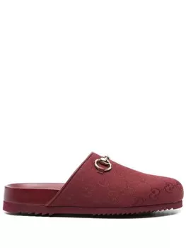 Gucci слиперы с пряжкой Horsebit, красный