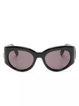 Gucci солнцезащитные очки Double G в овальной оправе, черный