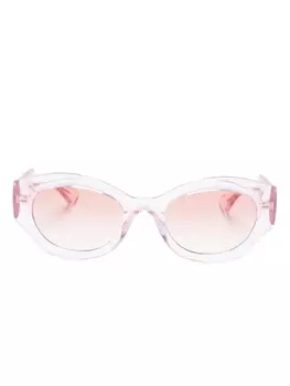 Gucci солнцезащитные очки с логотипом Interlocking G, розовый