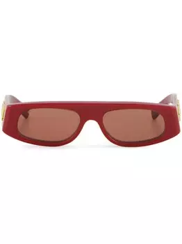 Gucci солнцезащитные очки в геометрической оправе, красный