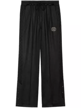 Gucci спортивные брюки с логотипом Interlocking G, черный