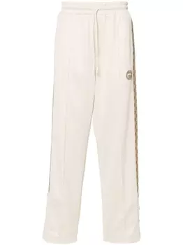 Gucci спортивные брюки с логотипом Interlocking G, нейтральный цвет