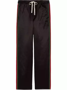 Gucci спортивные брюки с отделкой Web, черный
