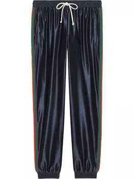 Gucci спортивные брюки с отделкой Web, синий