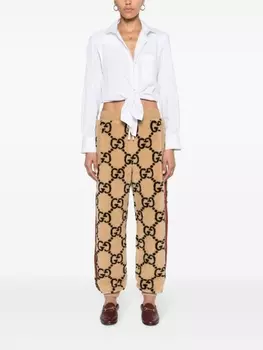 Gucci спортивные брюки с узором GG, нейтральный цвет
