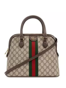 Gucci средняя сумка-тоут Ophidia из холста, нейтральный цвет