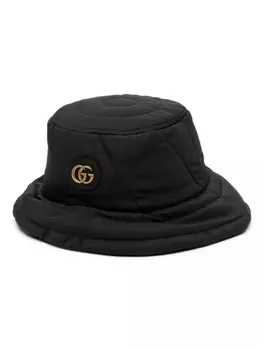Gucci стеганая панама с нашивкой Double G, черный