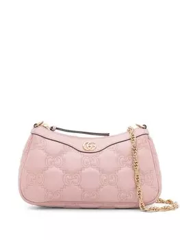 Gucci стеганая сумка на плечо с логотипом GG, розовый