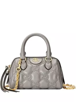 Gucci стеганая сумка с узором GG, серый