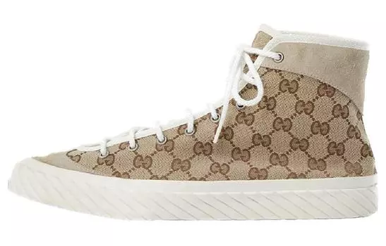 Кроссовки мужские Gucci High-Top, бежевый / коричневый