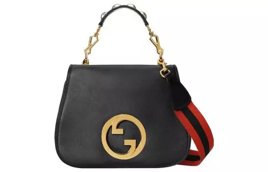 GUCCI Сумка Blondie Leather через плечо, сумка через плечо, женская, среднего размера, черная