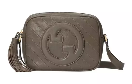 GUCCI Сумка через плечо Blondie Leather, женская, коричнево-серая