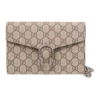 GUCCI Сумка через плечо Dionysus Canvas, женская, цвет "черное дерево"