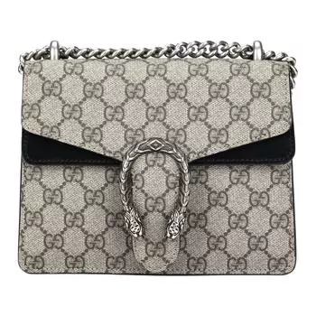 GUCCI Сумка через плечо Dionysus из холста с кожей, женская, коричневого цвета