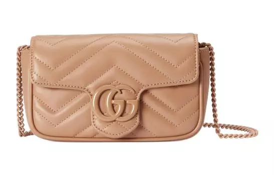 GUCCI Сумка через плечо GG Marmont из кожи, женская, розовая