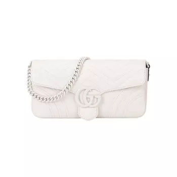GUCCI Сумка через плечо GG Marmont из кожи, женская, белая