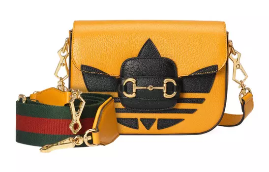 GUCCI Сумка через плечо Horsebit 1955, кожаная, женская, мини, желтая