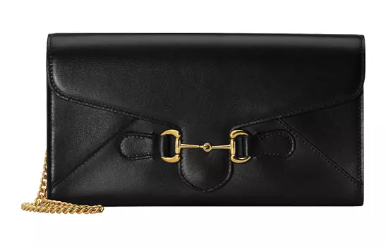 GUCCI Сумка через плечо Horsebit 1955, кожаная, женская, черная