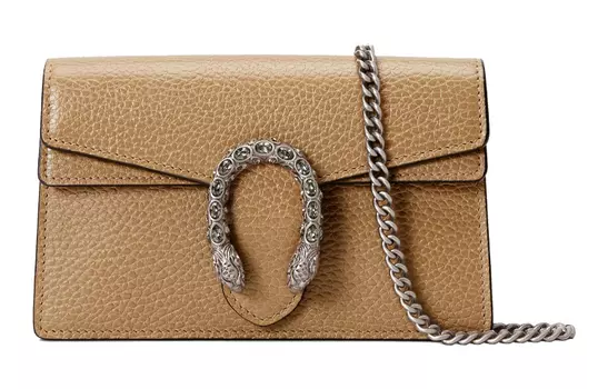 GUCCI Сумка через плечо из матовой кожи, женская, коричневого цвета