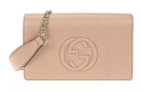 GUCCI Сумка через плечо из натуральной кожи Litchi, женская, светло-коричневая