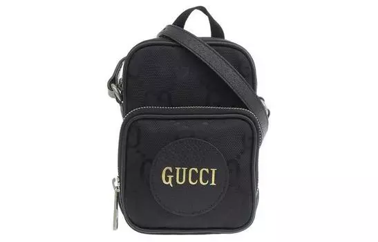 GUCCI Сумка через плечо из нейлона в стиле пэчворк, кожаная, унисекс, черная