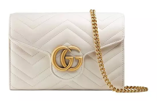 GUCCI Сумка через плечо из стеганой кожи, женская, белая