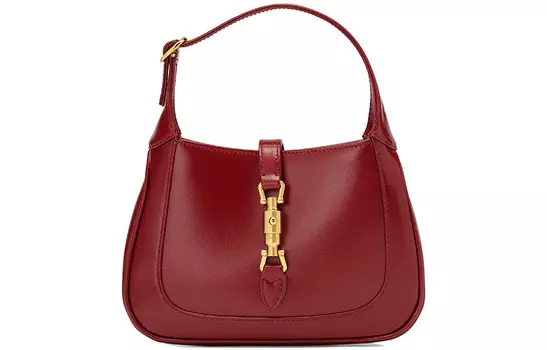 GUCCI Сумка через плечо Jackie 1961 Leather Crescent, мини-сумка через плечо, женская, красная