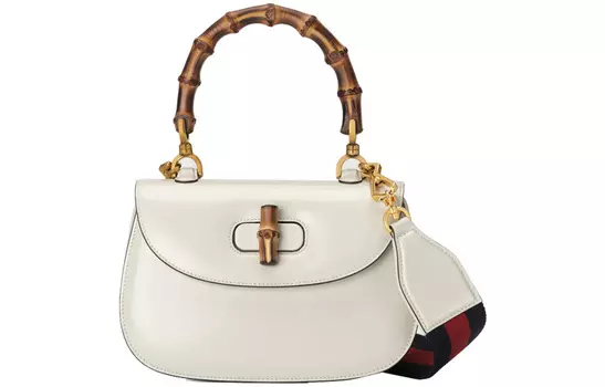 GUCCI Сумка через плечо, кожаная, женская, белого цвета, небольшого размера