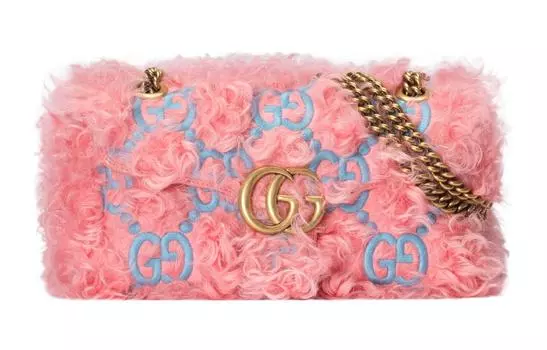 GUCCI Сумка через плечо Marmont Fabric, женская, розовая