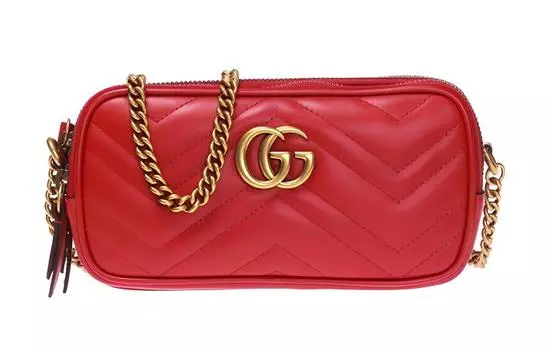 GUCCI Сумка через плечо Marmont из стеганой кожи, мини-сумка через плечо, женская, красная