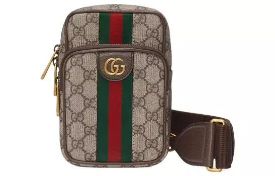 GUCCI Сумка через плечо Ophidia Canvas, мужская, бежево-черного цвета